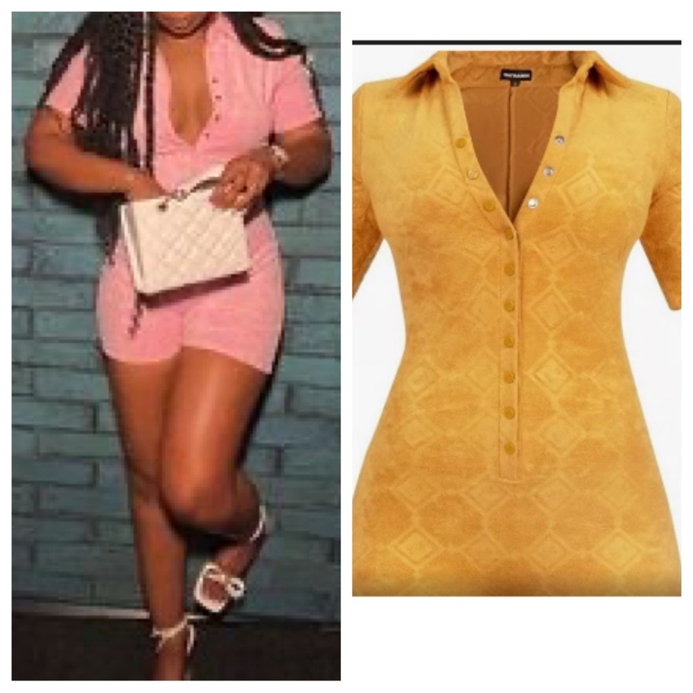Waydamin Jayda cheaves yellow terry cloth romper